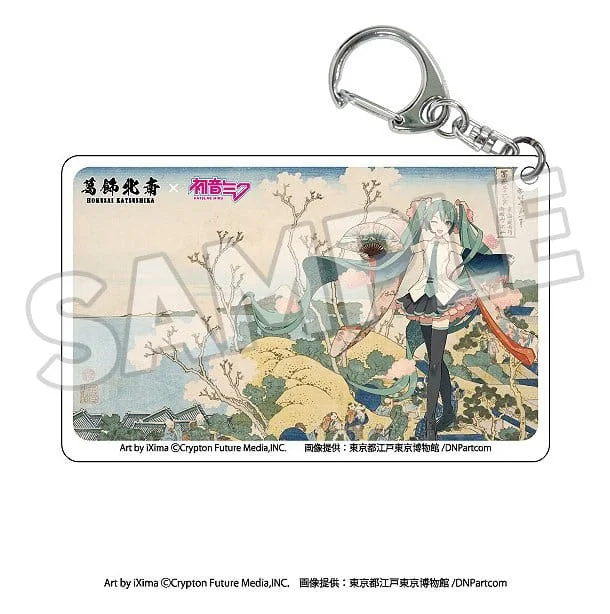 Katsushika Hokusai x Hatsune Miku Acrylic Keychains (7 cm x 8.5 cm) Blind Box - 1 Unidade Aleatória